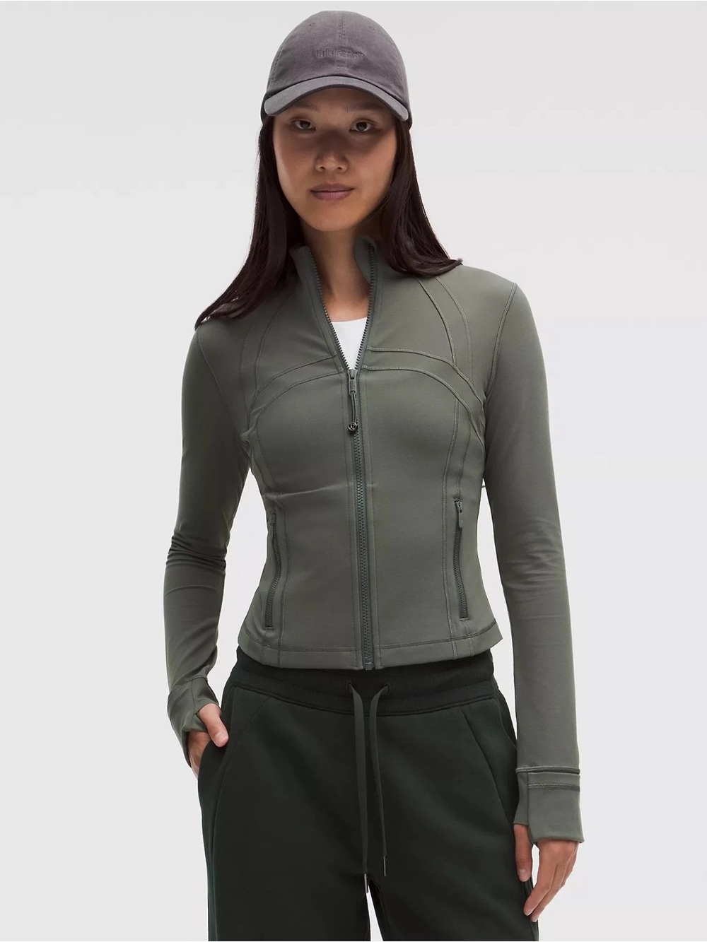Lululemon Palm Deco Define Cropped Jacket and Wunder Train Leggings